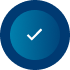 White checkmark inside a blue circular gradient icon with a dark blue outer border.